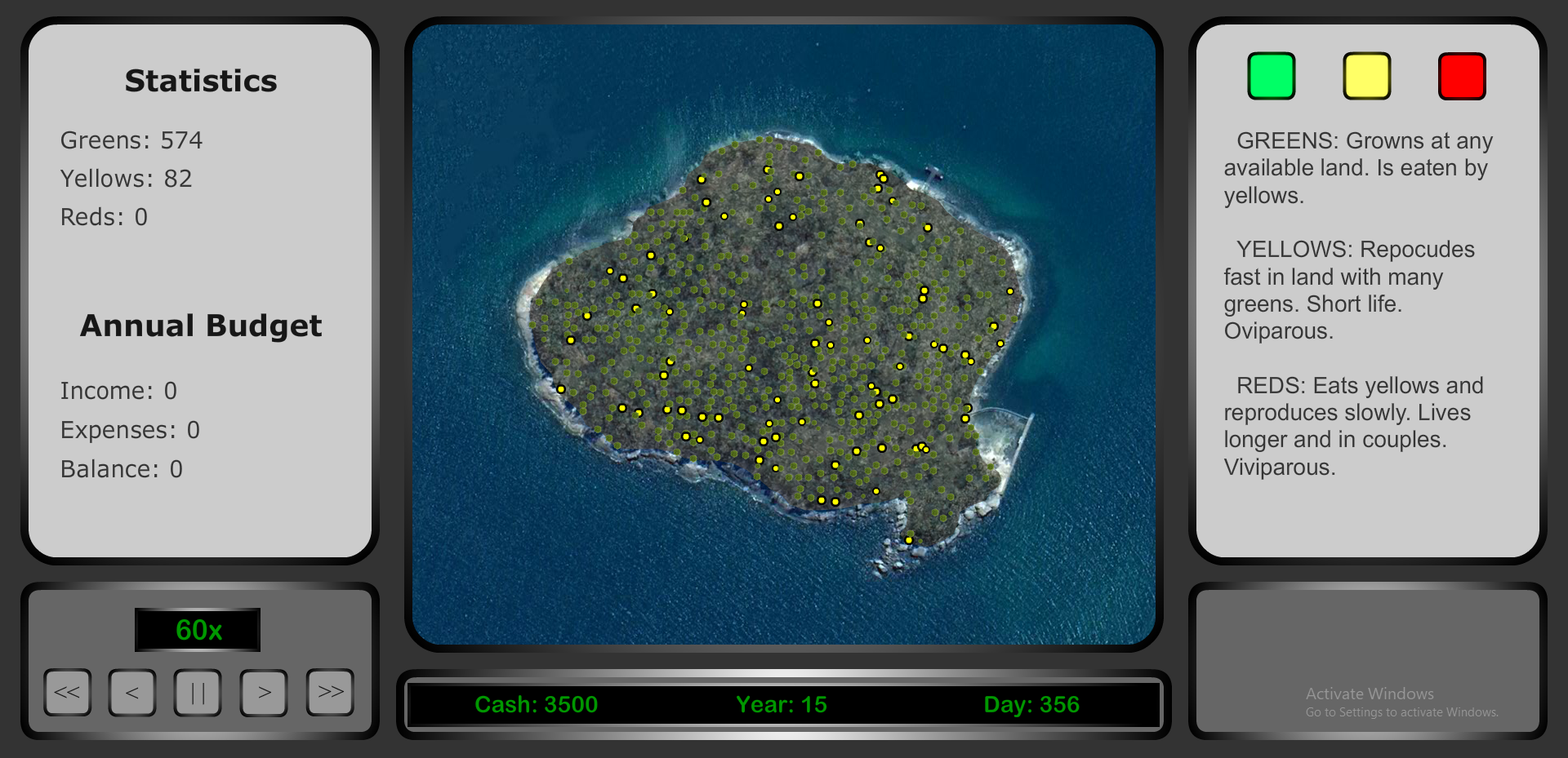 Island park simulator (game prototype).