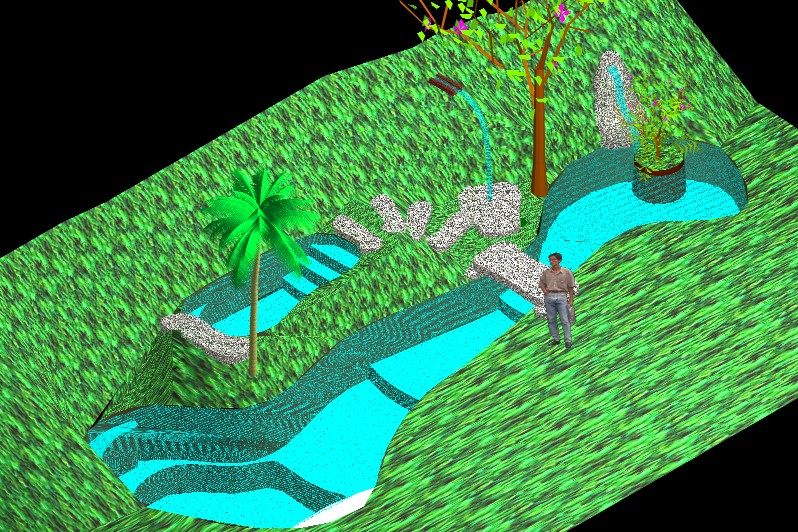 Natural swimming pool in AutoCad 2012.